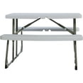thumbnail image 4 of Aryka Kid's Folding Picnic Table with Benches - Waterproof - Stain & Impact Resistant - Folds  for Storage - White Plastic Tops - Gray Frame, 4 of 6