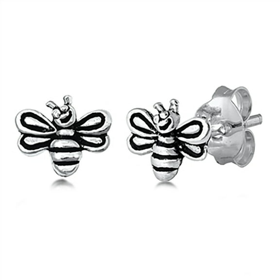 Sterling Silver Bumble Bee Stud Earrings