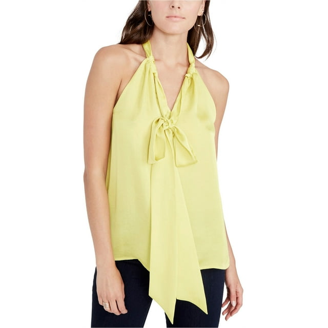 Rachel Roy Blouse en Tricot à Nouer devant pour Femmes Madeline, Jaune, 4