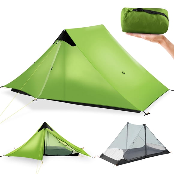 Carpa de camping LanShan ultraligera para 3 estaciones, 1/2 personas, verde