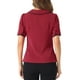 thumbnail image 3 of CAMISA DE CUELLO PETER PAN PARA MUJERES INSPIRE CHIC CON MANGAS CORTAS Y PUFF, BLUSA DE CHIFFON, TALLA XS, ROJO VINO, 3 of 6
