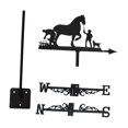 thumbnail image 1 of Veleta de caballo para tejado, accesorio decorativo para exteriores, veleta de hierro, indicador de dirección del viento para cercas exteriores y caballo con hombre, 1 of 8