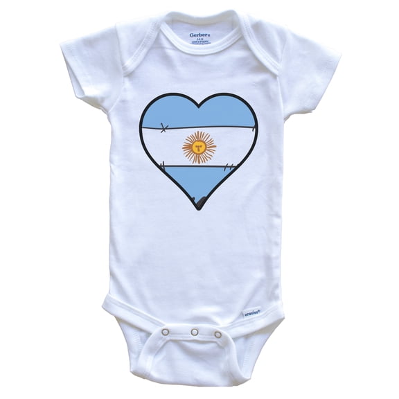 Argentina Heart Argentinian Flag Baby Bodysuit
