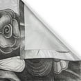 thumbnail image 3 of Ambesonne Skull Kitchen Curtains, Dead Queen Folk Flowers, 55"x39", Black and White, 3 of 3