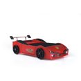 thumbnail image 2 of Titi Racer Modern Woody Twin Race Car Bed with LED Headlights in Red, 2 of 3