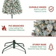thumbnail image 3 of VIVATREES 7.5ft Pre-lit Flocked Artificial Christmas Tree 1446 Hinged Branch Tips Spruce w/ Red Berries 450 Warm White LED Lights Easy Assembly Foldable Metal Base Holiday Decoration, 3 of 7