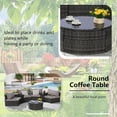 thumbnail image 5 of 7 Pieces Half-Moon Outdoor Patio Furniture Set, Rattan Patio Conversation Set with Coffee Table & 2 Sofa Side Table for Backyard, Gray, 5 of 7