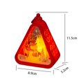 thumbnail image 2 of Yucurem Christmas Hanging Triangle Lantern with LED Lights, Light Up Christmas Theme Night Light for Christmas Tree & Home Decor Gifts (Red Snowman), 2 of 9
