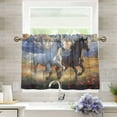 thumbnail image 6 of Ryvnso Horses on Field Half Curtains Sets Tier 2 Panels Short Curtain Rod Pocket 27"W x 36"L, 6 of 7