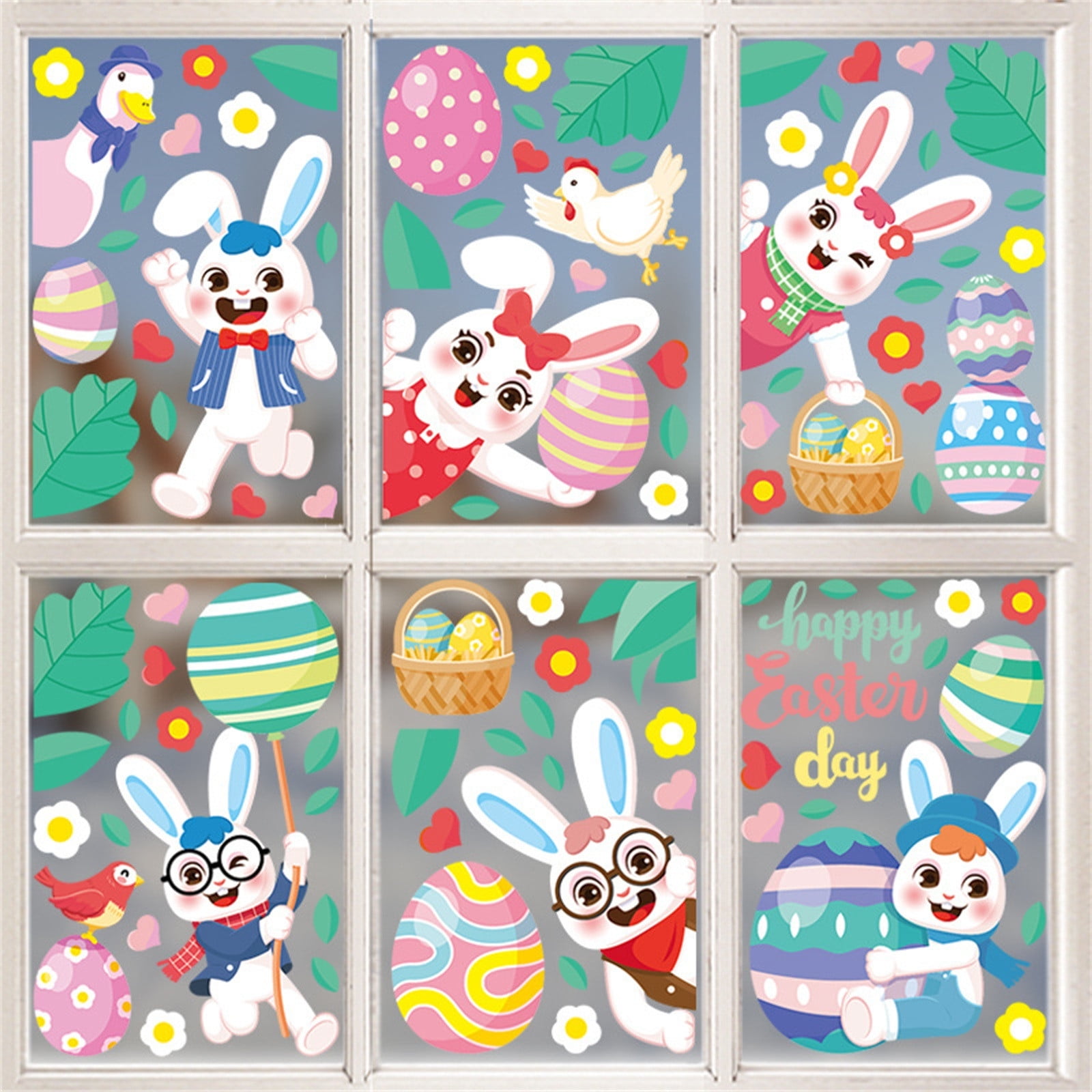 Surprised Gift! Easter Window Clings Easter Eggs Window Stickers