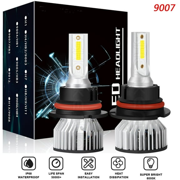 9007 High&Low Beam for Nissan Frontier 1998-2019 LED Headlight Bulbs White 6000K 2pcs