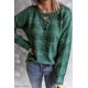 thumbnail image 3 of ABPHQTO Suéter de mujer verde entrecruzado Keyhole Fuzzy, 3 of 5