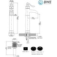 thumbnail image 7 of BWE Vessel Sink Faucet Waterfall Gold with Matte Black Single Hole with Pop Up Drain Without Overflow and Supply Lines Bathroom faucets for Sink One Handle Faucets Vanity Bath Mixer Tap Lead-Free, 7 of 7