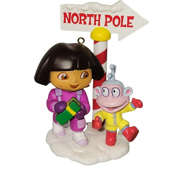 2002 Dora’s Present for Santa (Dora the Explorer) Carlton Cards Christmas Tree Ornament CXOR-083G