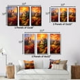 thumbnail image 4 of Designart "Beautiful Sunset over Old Castle in Italian Vineyard I" Castles Framed Wall Art Set Of 3 - Red Traditional Frame Gallery Set For Office Decor, 4 of 6