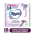 thumbnail image 1 of Papel higiénico Regio Suspiros de Lavanda 18 rollos con 230 hojas dobles c/u, 1 of 4