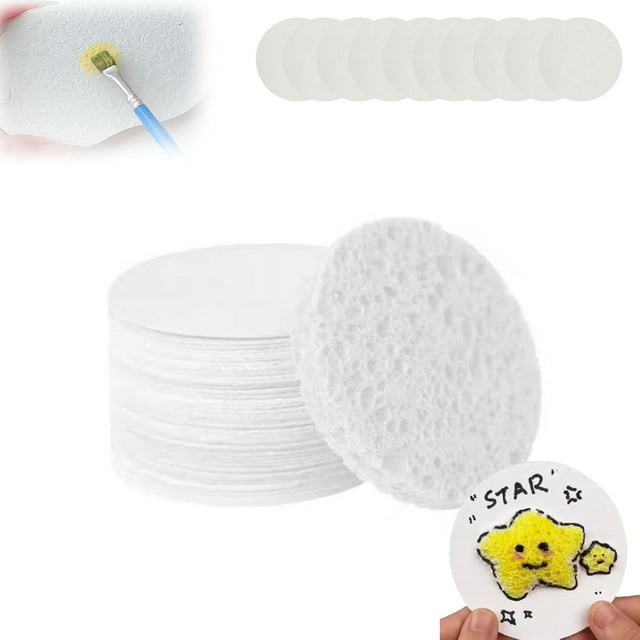 Magic Puffy Paint, 3D Drawing Magic Canvas Sponge, Foam Texture Blank Painting Paper, Handmade DIY Art Papers, Square/Round/Heart-Shaped Foam Texture Blank Painting Paper (Round x10)
