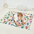 thumbnail image 2 of White Cartoon Dinosaurs Trees Pattern Blanket,Comfortable Soft Flannel Throw Blanket,All Season,Warm Lightweight Blankets for Sofa Bed Couch Living Room Chair,30"x40", 2 of 4