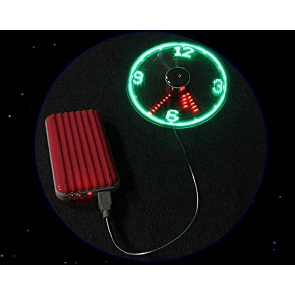 Mini USB Powered LED Cooling Flashing Real Time Display Function Clock Fan Kitchen Timer Manual
