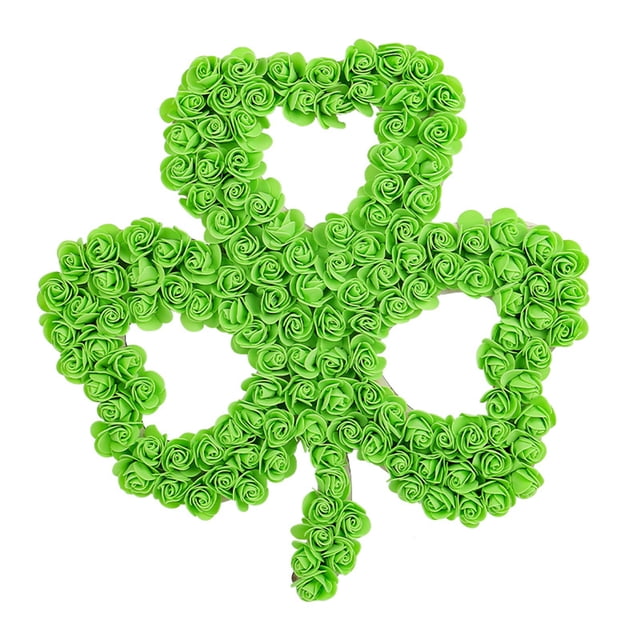 Cheapark St. Patrick's Day Shamrock Artificial Flower Decorative Wreath