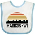 thumbnail image 3 of Inktastic Madison Wisconsin Skyline Retro Sunset Boys or Girls Baby Bib, 3 of 4