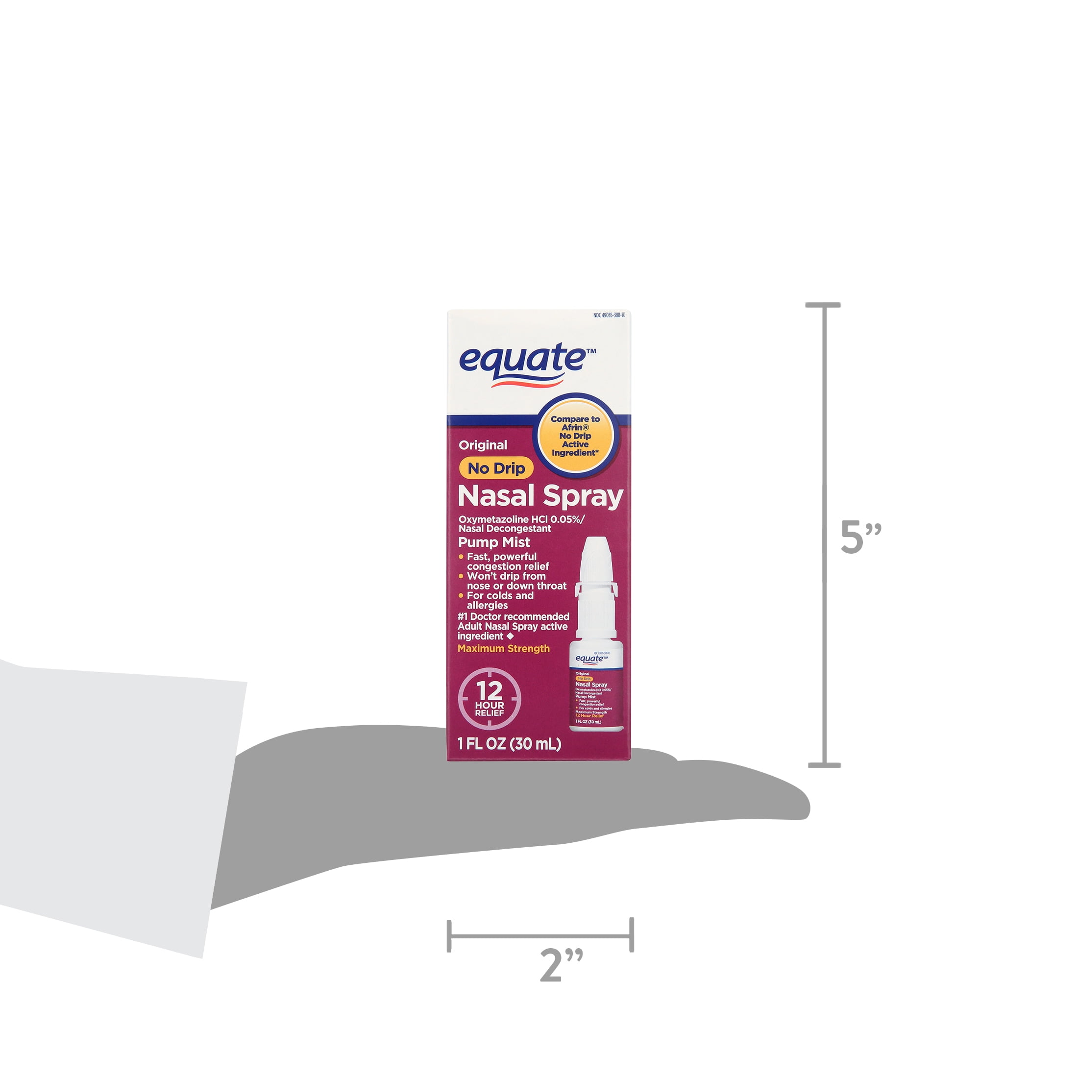 Equate Original No Drip Nasal Spray Oxymetazoline HCl 0.05