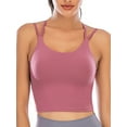 thumbnail image 1 of SAYFUT Women Sexy Strappy Sports Bras Crisscross Back Light Support Yoga Bra Tube Top with Removable Padded, 1 of 8