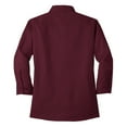 thumbnail image 6 of Yellow Rooster Women's 3/4-Sleeve Easy Care Shirt Burgundy S, 6 of 6