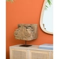 thumbnail image 6 of CC Home Furnishings Distressed Wooden Pillar Base on Metal Stand - 15.75" - Brown and Black, 6 of 9