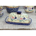 thumbnail image 2 of Blue Rose Polish Pottery Blue Butterfly Butter Dish, 2 of 2