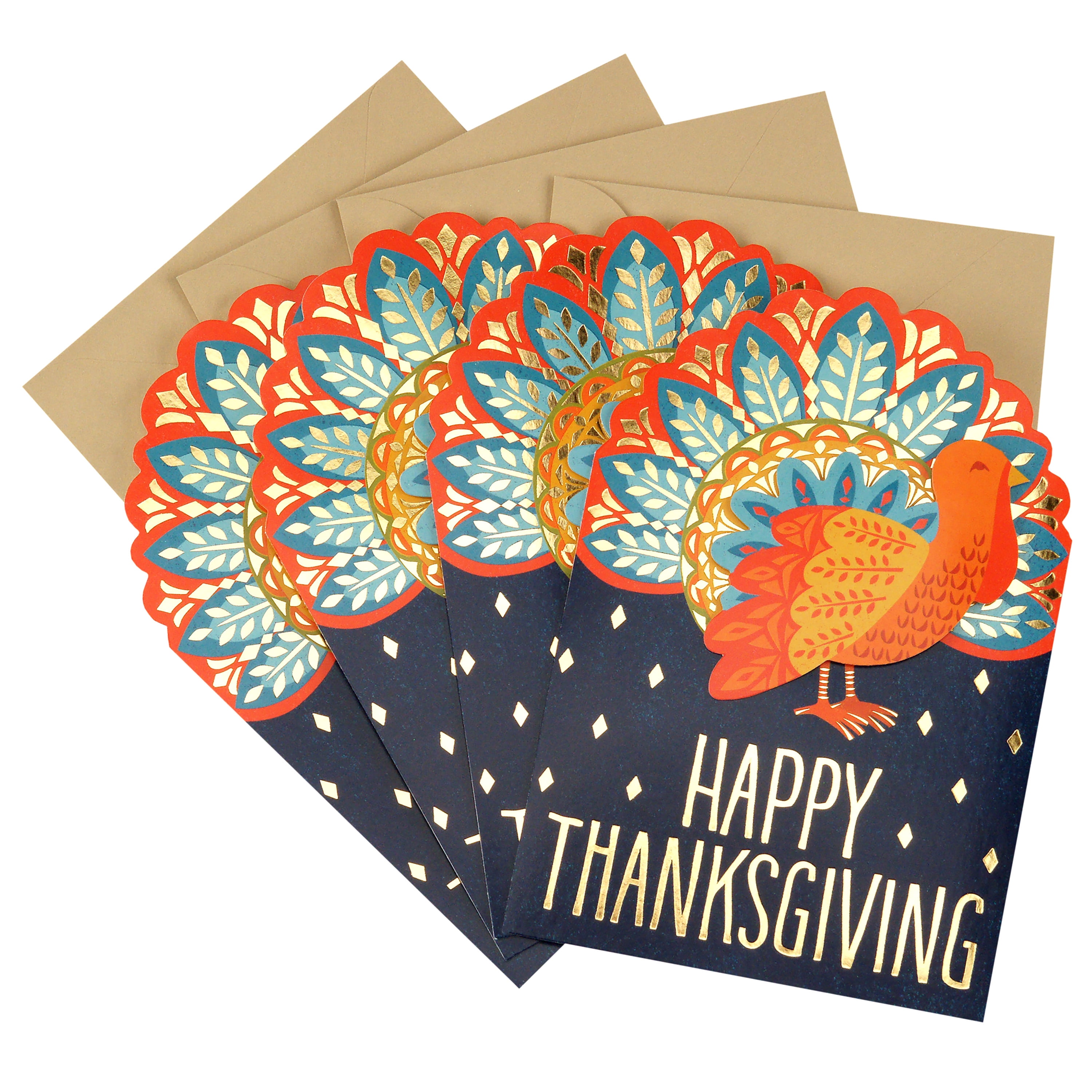 Hallmark Pack of Thanksgiving Cards, Colorful Turkey (4 Cards with  Envelopes) - Walmart.com