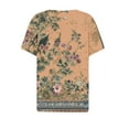 thumbnail image 4 of PVCS Womens Tops Clearance Under $5 Summer Tops for Women Vacation Trendy V Neck Short Sleeve Shirts Casual Loose Spring Vintage Floral Print Comfy Tunic Clothes, 4 of 5