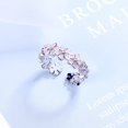 thumbnail image 5 of Anillo de moda de las mujeres Abrir Anillos Ajustable Anillo de flores de color rosa Anillo Cute Girl Cumpleaños Regalo, 5 of 5