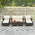 thumbnail image 2 of Gymax 7 PCS Patio Furniture Set w/ Loveseat Armchairs Ottomans & Storage Table, 2 of 10
