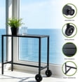 thumbnail image 4 of Garvee 39" Outdoor Bar Table with Wheels & Adjustable Feet, Counter Height Bar Table for Kitchen, Patio, Home Bar, Balcony, Black, 4 of 9
