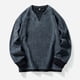 thumbnail image 1 of Sudadera sin capucha para hombre, de color liso, deportiva, de moda, holgada, con cordón y bolsillo, de manga larga, blusa de poliéster., 1 of 4