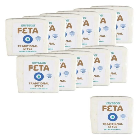 Kryssos Traditional Style Feta Cheese, 8OZ, 12 Pack
