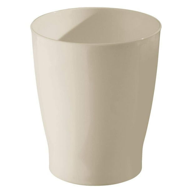 mDesign Slim Round Plastic Small Trash Can Wastebasket, Garbage