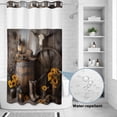 thumbnail image 2 of No Hook Shower Curtain, Vintage Western Shower Curtains for Bathroom with See Through Top Window, Countryside Sunflowers Wooden Retro Waterproof & Washable Bath Curtain Narrow 54"x78", 2 of 9