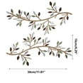 thumbnail image 2 of Metal Leaf Wall Art Decor | Olive Tree Branch Hanging Wall Decorations | Iron Metal Wall Sculpture for Living Room, Bedroom, Kitchen | Set of 2 | 11.82 x 6.3 Inches, 2 of 6