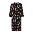 thumbnail image 4 of Yuyamidu Pink Ribbon Bathrobe Women Towel Robe with Waist Belt Comfortable Mid-Calf Length Robes Size S Female Sleepwear Ladies Loungewear Long Elegant Night Robes, Breast Cancer Awareness, 4 of 7