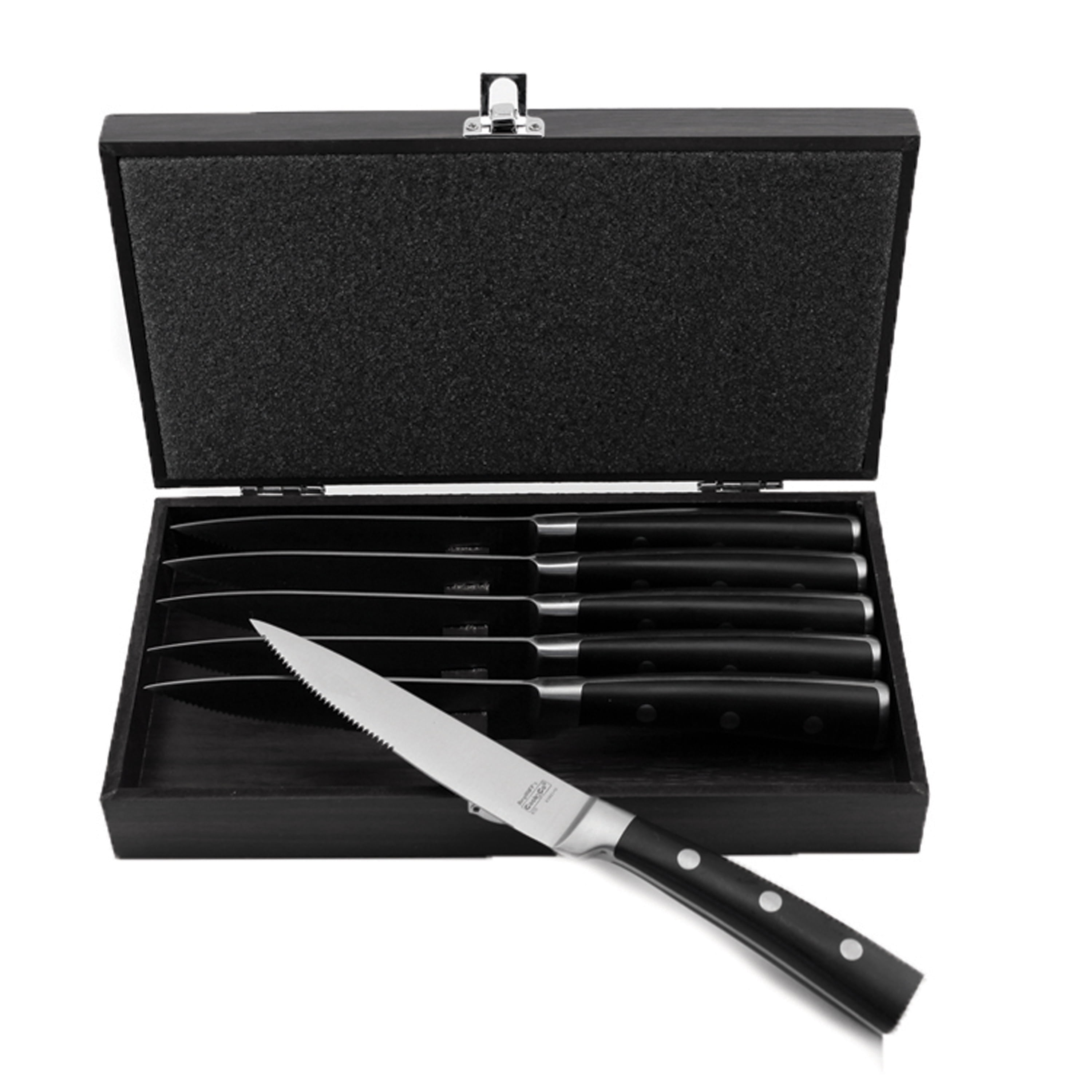 BergHOFF Classico 7Pc Stainless Steel Steak Knives, with Wood Case