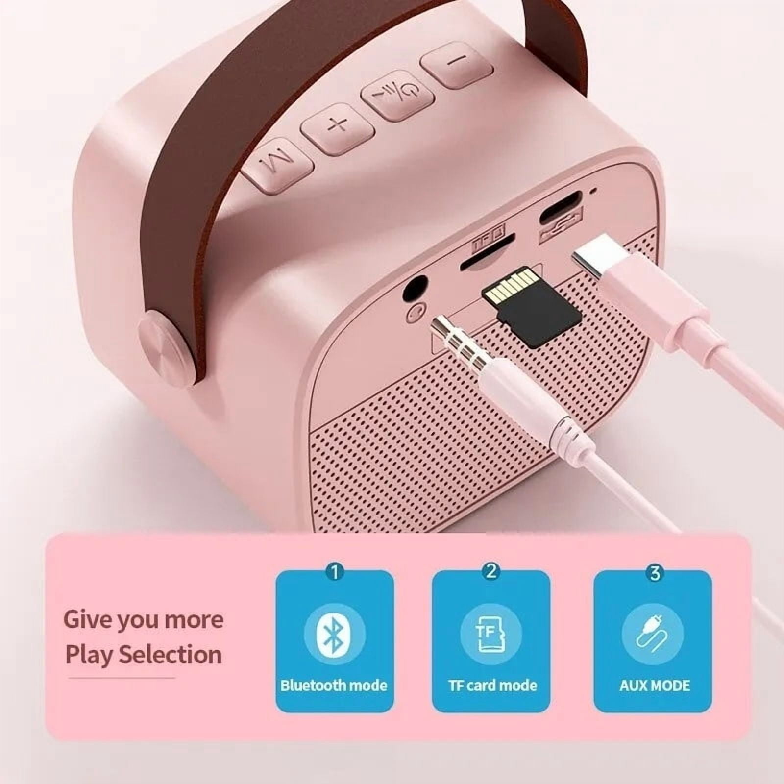 Mini Machine for Kids and Adults Portable Speaker with Wireless Microphone ,True Acoustic Power Amplifier