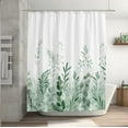 thumbnail image 2 of SHAR Rideau de Douche en Tissu Polyester Vert 180 x 200 cm, Forêt Vierge, Prairie, Plantes Vertes, Effet Aquarelle, Anti-Moisissure, Ourlet Lesté Imperméable, 2 of 5
