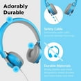 thumbnail image 4 of LilGadgets Untangled Pro Wireless Kids Headphones, On-Ear Bluetooth Toddler Headset with Built-In Microphone, Hassle-Free Design, No More Tangled Wires, Perfect for Children in School, Blue, 4 of 10