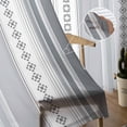 thumbnail image 5 of ERUNPONLY Grey Striped Sheer Curtains 84 Inch Length 2 Panels Set, Modern Geometric Abstract Art Contemporary Voile Window Treatment Curtains Sheers Drapes for Bedroom/Living Room/Kitchen 52"x84"x2, 5 of 7