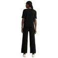 thumbnail image 3 of Time & Tru Women's 2-Piece Short Sleeve Sweater and Wide Leg Pant Set, Sizes XS- XXXL, 3 of 5
