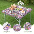 thumbnail image 4 of Purple Unicorn Rainbow Party Pattern Square Fitted Tablecloth with Elastic Edge,Square Table Cover,Washable Elastic Table Cover for Home Kitchen Party Decor 34"x34", 4 of 6