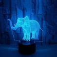 thumbnail image 3 of Animal Elephant Toys 3D Illusion Night Light Smart Touch Lamp, Creative RGB Led, Christmas Birthday Decorations Gifts for Boys and Girls, Elephant Party Decor, 16 Colors, 3 of 7