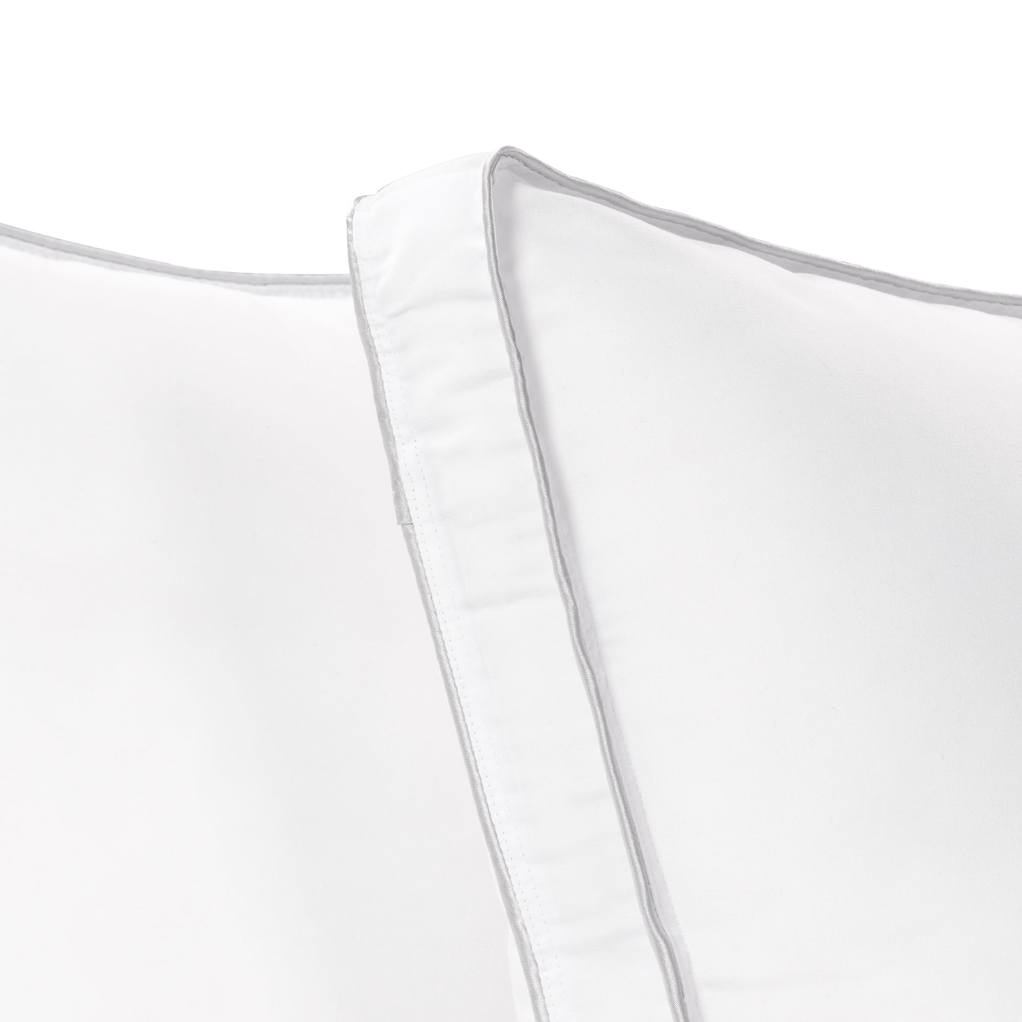 Superior Solid Microfiber Medium Density Pillow with Gusset, Set of 2, Queen